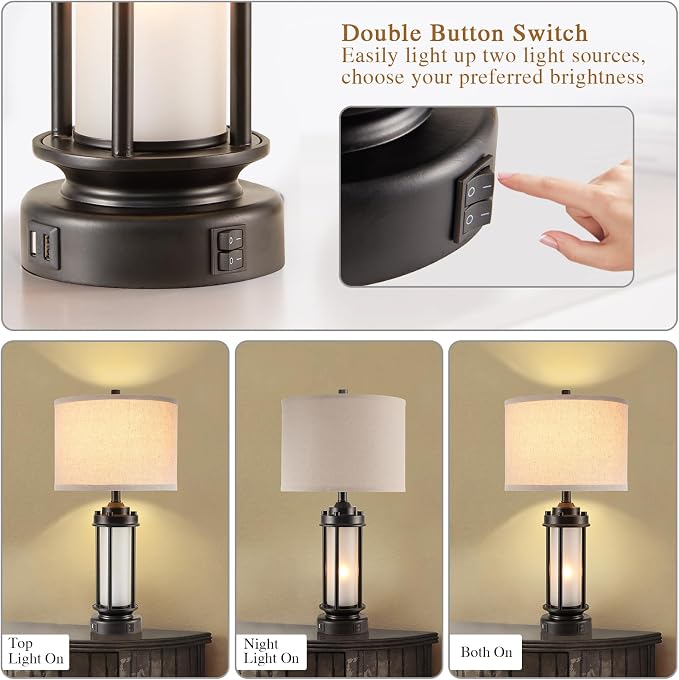 AIEAMPDO 25'' Set of 2 Modern Table Lamps - Image 2