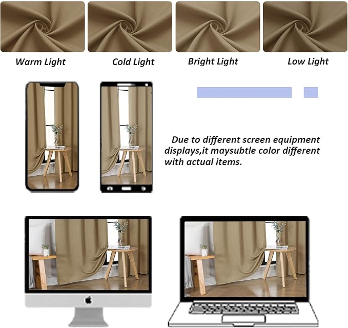Simplebrand Taupe Blackout Curtains - Image 9