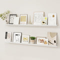 Picture Ledge Shelf, Solid Pine Wood Floating Shelves Set of 2, 48 Inches by FunMemories