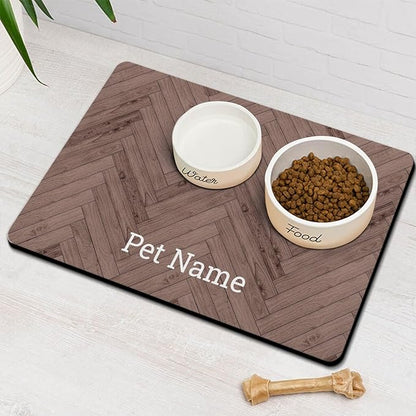 Personalized Dog Food Mat for Floors Absorbent, Custom Pet Cat Food Mat - Quick Dry Dog Bowl Mats for Food and Water Pet Supplies