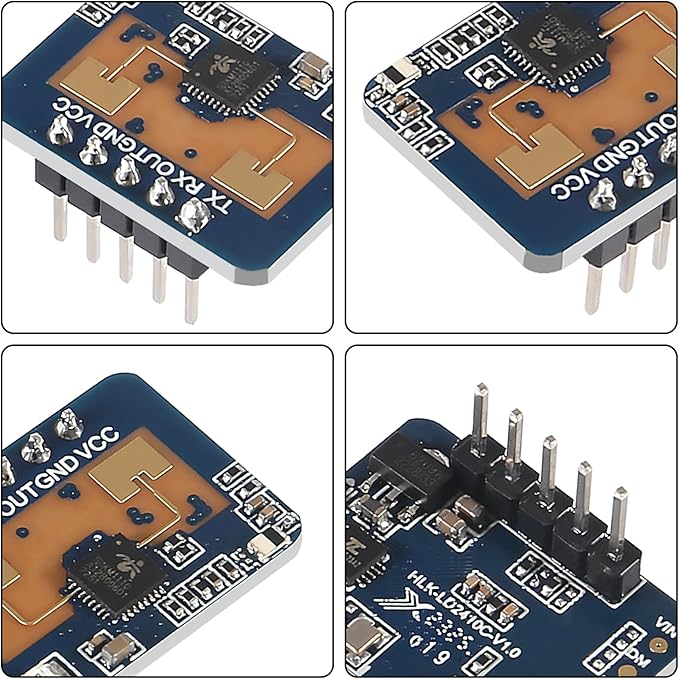 XIITIA 3pcs LD2410C Human Presence Radar Sensor Module HLK-LD2410 LD2410 Millimeter Wave Non-Contact 24GHz ISM Band Serial Port IO Level Output