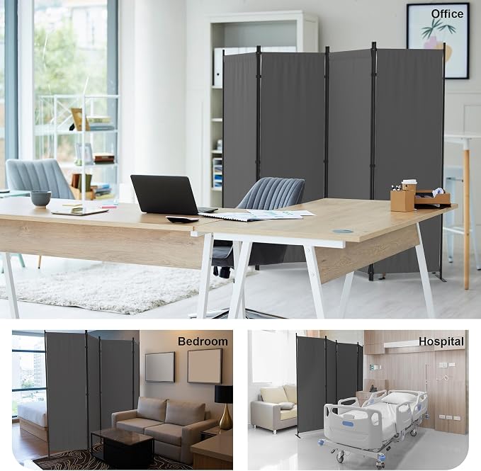Privacy Screen Room Divider as Dressing Screen 4 Panel Wall Room Divider - Image 7
