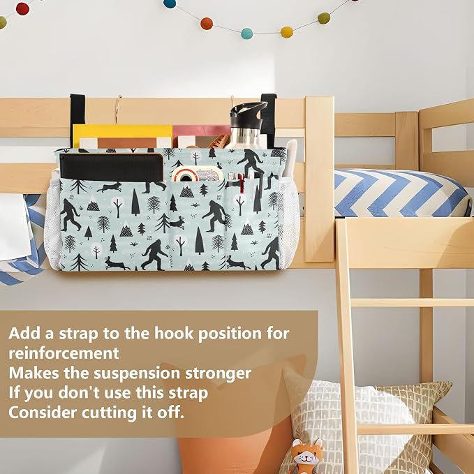 Sasquatch tag8 Bedside Caddy Storage Bag Bedside Organizer - Image 6