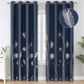 Blackout Curtains Grommet 96 Inches Long Elegant Silver Palm Tree Light by ESTELARTEXTILER