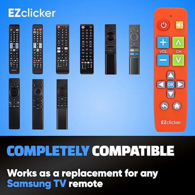 Samsung Replacement TV Remote Compatible with Samsung TV's ONLY (Orange) Big Button TV Remote Control, Simplified and Easy to Use (2xAAA Batteries not Included)