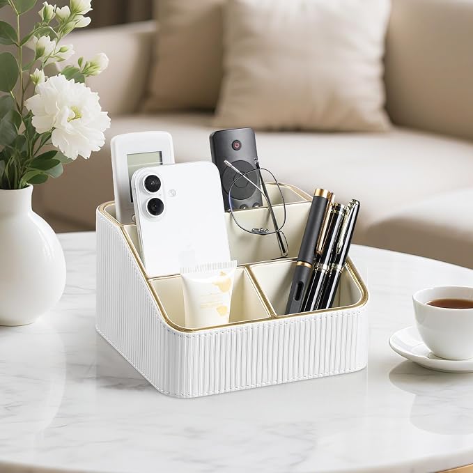 Small Remote Control Holder Bedside Nightstand Organizer Desk Caddy | 4 - Image 2
