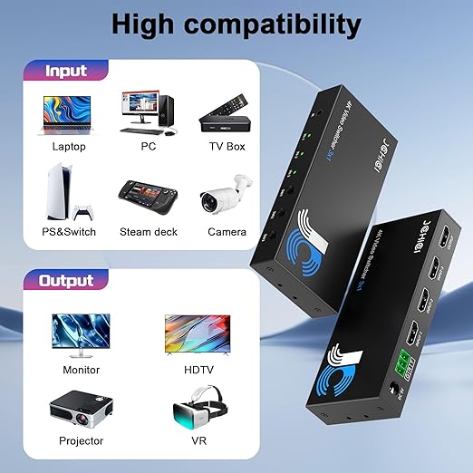 HDMI Switch 3 in 1 Out 4K@60Hz, 3Ports HDMI Switcher Splitter Selector with Remote, Support HDCP 2.2 HDR 10+ Dolby Vision/Atmos 18Gbps CEC for Apple TV Game PC PS4 5 Pro Xbox Roku