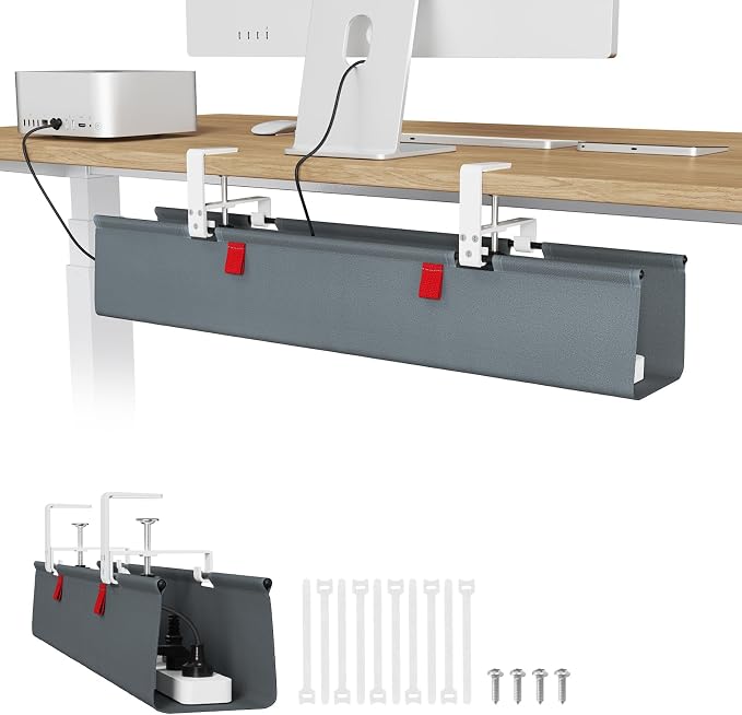 Univivi No Drill Under Desk Cable Management Tray, 28 inch Cable Management | by Univivi