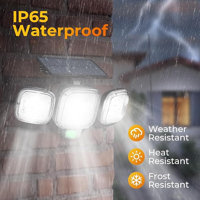 ESLIGHTION Solar Motion Sensor Outdoor Lights, 3 Modes LED Security Flood Light with Remote Control, IP65 Waterproof Solar Powered Outside Wall Light for Garden Patio Garage Yard (Black, 2 Pack)