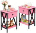 VECELO Nightstands Set of 2, Modern Bedside End Tables, Night Stands by VECELO