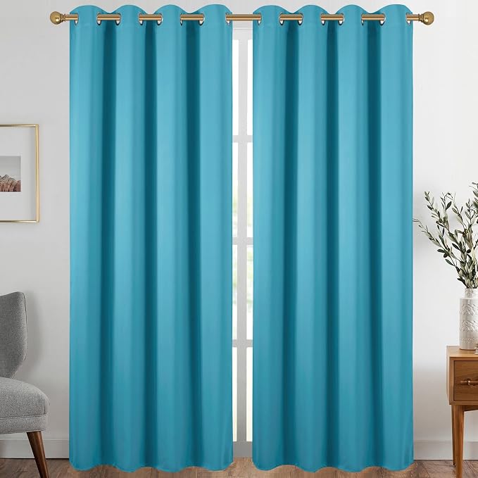 Diraysid Teal Grommet Blackout Curtains by Diraysid%2C+refresh+your+life