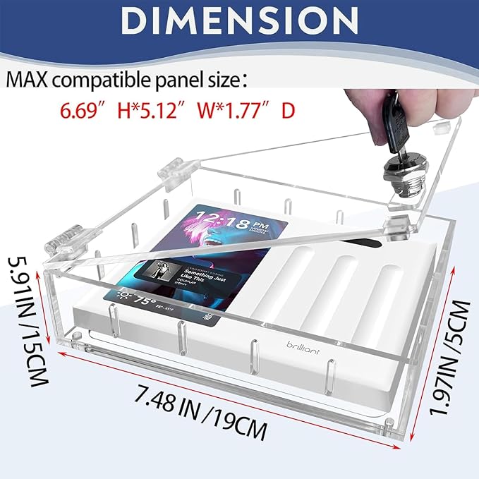 Young Dance Extra Large Thermostat Lock Box, Smart Touch Wall Switch Panel Lock With Lock Fits Smart Home Control (3-Switch Panel), 6.7" H X 5.12" W X 1.77" D or Smaller (1 Pack)