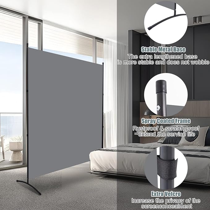 Room Divider Folding Privacy Screens, 6FT Tall Divider - Image 2