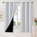 YoungsTex Greyish White 100% Blackout Curtains 63 Inch Length by YoungsTex