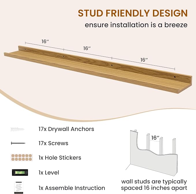 Picture Ledge Shelf, Floating Shelves - Image 5