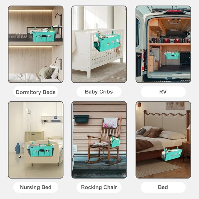 Surblue Bedside Organizer Caddy Hanging Storage Bag - Image 7