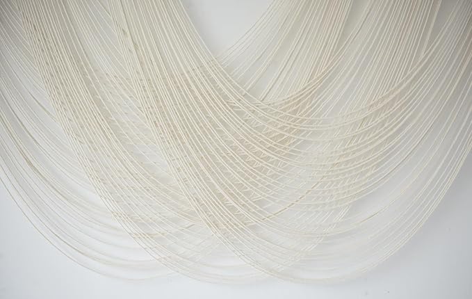 Macrame Wall Hanging Boho Wall Decor Ivory Fiber Handmade Large 57"W*31"L | - Image 5