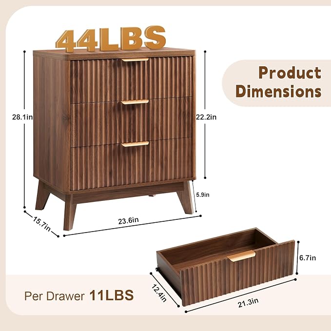LYNCOHOME Fluted Nightstand - Image 2