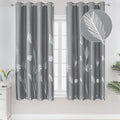 Silver Palm Tree Unique Design Pattern Blackout Curtains Energy Saving Curtains by ESTELARTEXTILER