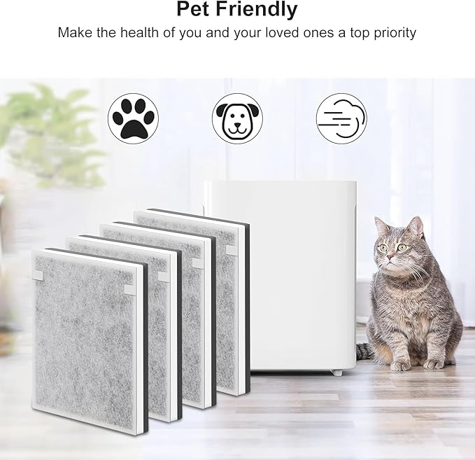 NXBHG Vital 100 Replacement Filter Compatible with Levoit Vital 100 Air Purifier, 3-in-1 Replacement Filter and High-Efficiency Activated Carbon Filters, Part Number Vital 100-RF, 4 Pack.