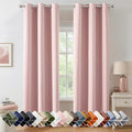 Light Pink Blackout Curtains for Bedroom Living Room W40 x L84 Inch | 84 Inch by Woaboy