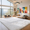 White 8x10 Area Rugs for Living Room, Fluffy Shag Rug Large Bedroom Carpet | by Yongyangjuxi