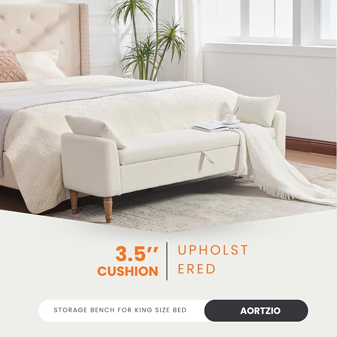 66" End of Bed Storage Bench for Bedroom - Image 5