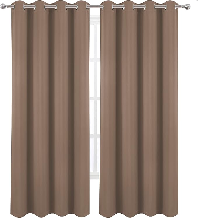 100% Blackout Curtains 52 x 95 Inch/Cappuccino Curtains 2 Panels - Image 2