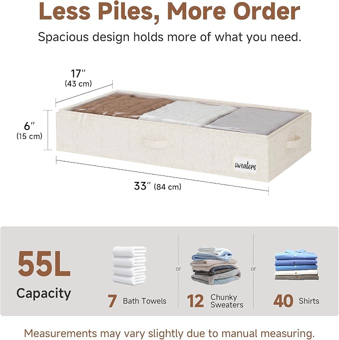 StorageWorks 6 Inch Low Profile Under Bed Storage Containers - Image 2