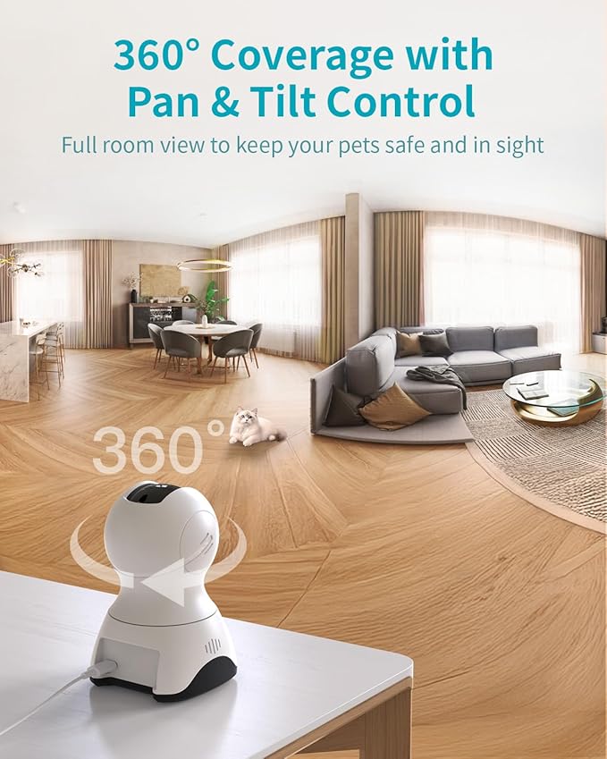 VIMTAG 2.5K Indoor Cameras for Home Security, 360° Pan/Tilt Pet Camera with Phone App for Dog/Cat, 5G/2.4GHz WiFi Security Camera Indoor for Nanny/Baby/Room, Night Vision, 2-Way Audio, Cloud & SD Card