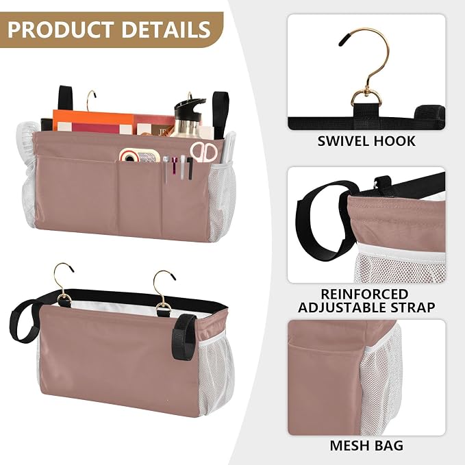 DOMIKING Rose Gold Bedside Caddy - Image 5