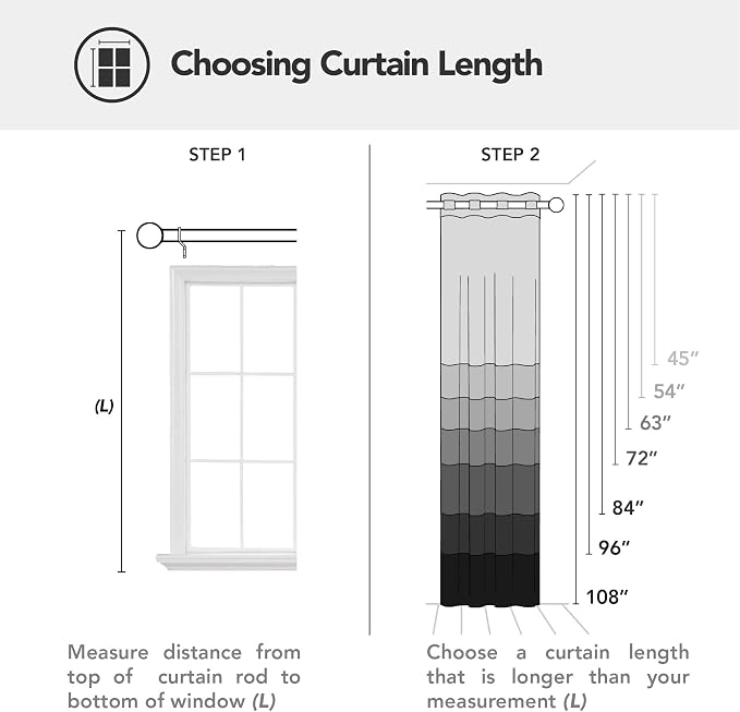 Deconovo Curtains for Living Room, Pattern Blackout Curtains 54 Inches Long | - Image 6