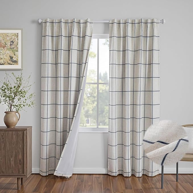 100% Blackout Curtains for Bedroom Room, 2 Thick Layers Thermal Insulated by Zyvola