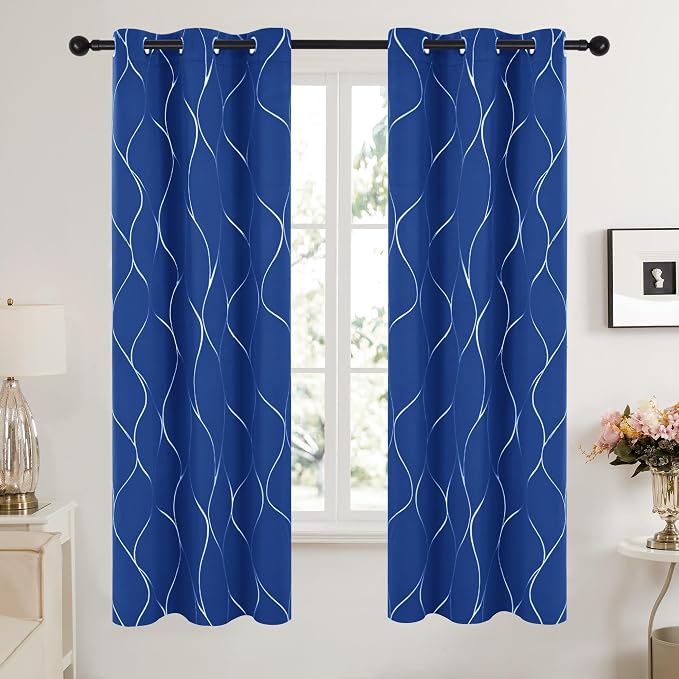 Deconovo Curtains for Living Room, Pattern Blackout Curtains 84 Inches Long | - Image 2