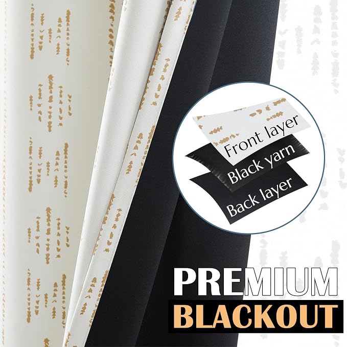 jinchan 95% Blackout Boho Curtains 84 Inch Longes - Image 4