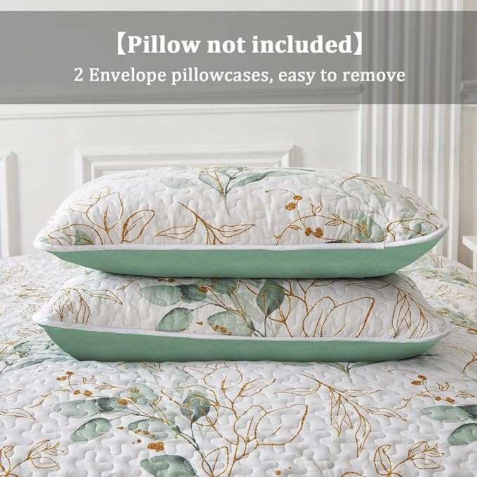 Anibedding Botanical Quilt Set California King, Lightweight Bedspread - Image 4