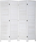 FDW 4 Panel Wood Room Divider 5.75 FT Tall Privacy Screen Folding Partition by FDW