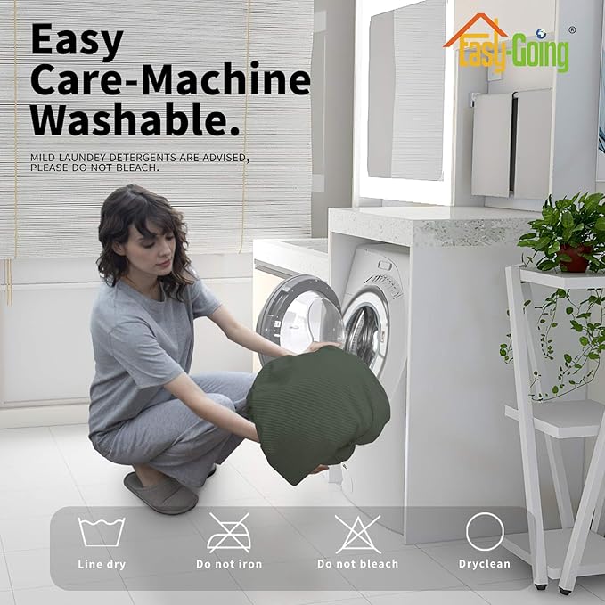 Easy-Going 6 Pieces Recliner Loveseat Stretch Sofa Slipcover Sofa Cover Furniture Protector Couch Soft with Elastic Bottom Kids, Spandex Jacquard Fabric Small Checks Olive Green