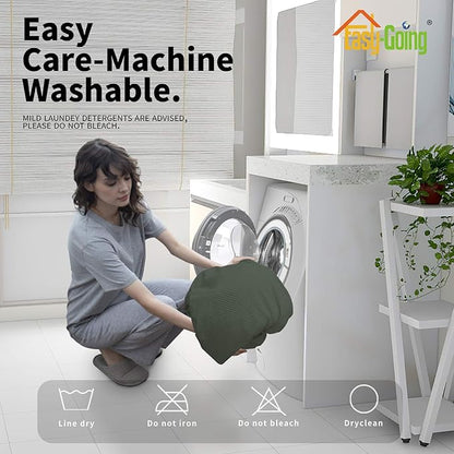 Easy-Going 6 Pieces Recliner Loveseat Stretch Sofa Slipcover Sofa Cover Furniture Protector Couch Soft with Elastic Bottom Kids, Spandex Jacquard Fabric Small Checks Olive Green