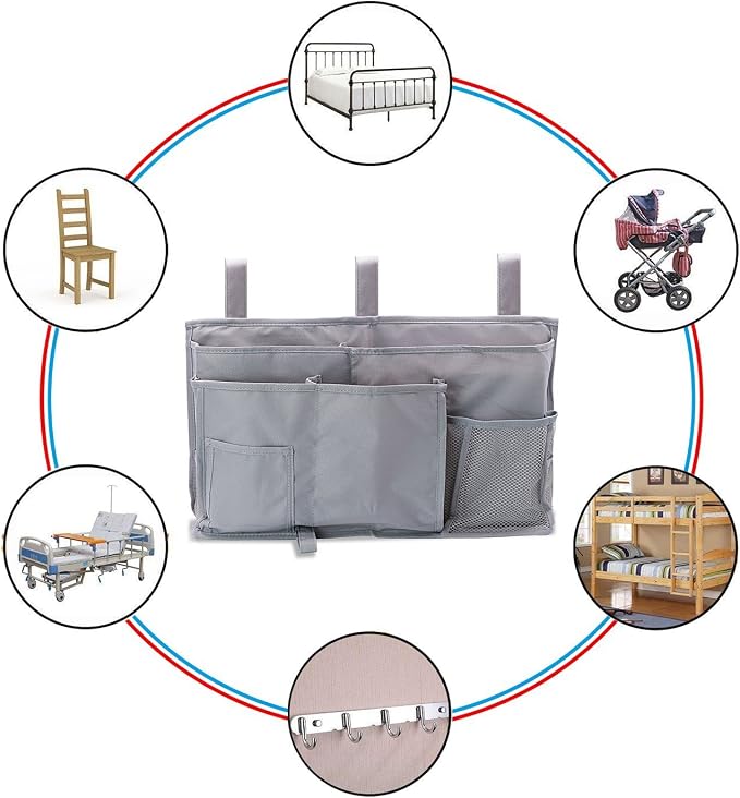 Large Pocket Bedside, Hanging Storage Organizer 8 Pockets - Image 4
