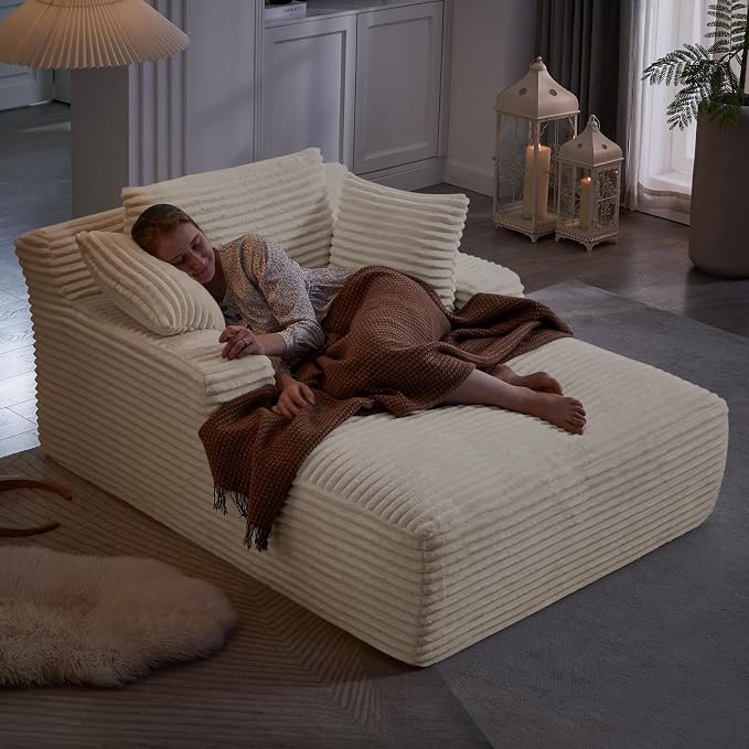 Oversized Chaise Lounge Chair Indoor, Comfy Fluffy Cloud Couch, Modern Deep - Image 7
