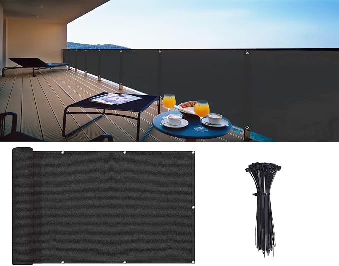 LOVE STORY 3.3' x 19.7' Balcony Privacy Screen Cover - Image 5