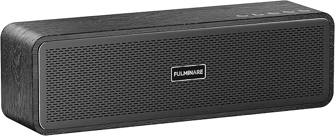 FULMINARE Portable Bluetooth Speaker for Home, Wooden Housing, 50W Deep Bass Stereo Sound, Bluetooth 5.3, 30H Playtime, 4-in-1 Playback, IPX5 Waterproof for Indoor & Outdoor Use