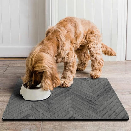 Dog Food Mats for Floors Absorbent, Pet Cat Food Mat - Quick Dry Dog Bowl Mats for Food and Water, Eco-Friendly Boho Pet Supplies