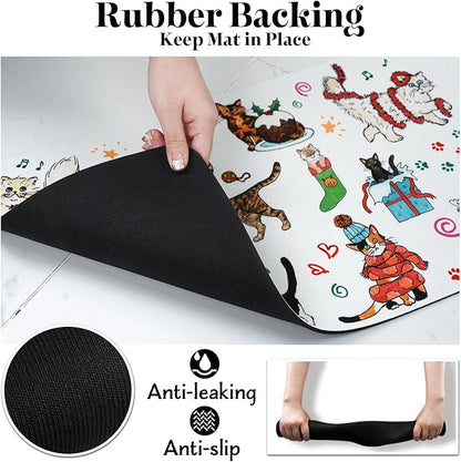 Dog Food Mats for Floors, Absorbent Dog Bowl Mats for Food and Water, Quick Dry Pet Cat Food Mat Non-Slip Pet Supplies