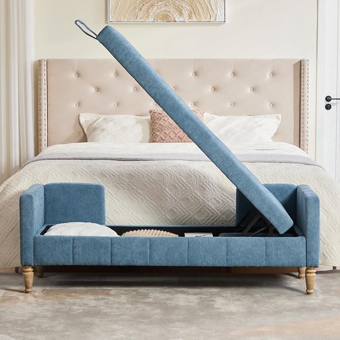 64.6" End of Bed Storage Bench for Bedroom, King Size Storage Bench for Bedroom - Image 7