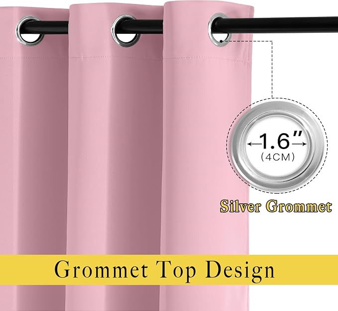 NICETOWN Crystal Pink Short Curtains - Image 2