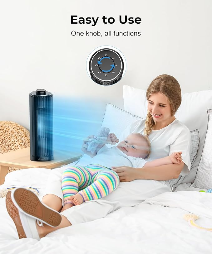 Abolee Tower Fan for Bedroom (black, Medium)