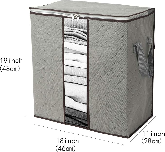 Foldable Large Storage Bags 2 Pack, Clothes Quilt Blanket Pillow Bedding | - Image 5