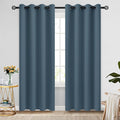 COSVIYA Grommet Room Darkening Stone Blue Curtains 90 inch Long by COSVIYA